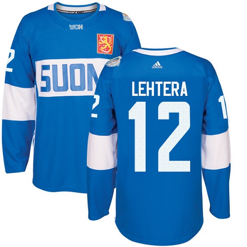 Kinder Team Finland #12 Jori Lehtera Authentic Blau Auswärts 2016 World Cup